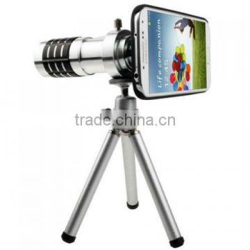 Hot sale!! 12X Optical Zoom Mobile Phone Telescope Lens with Tripod + Plastic Case for Samsung Galaxy Note II