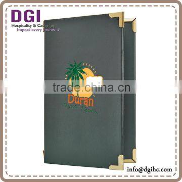 high-grade PU menu folder,silk screen printing, handmade PU menu