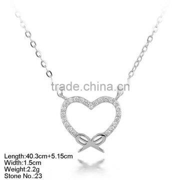 NZA2-001 Real 925 Necklace Elegant Lady Jewelry Heart Butterfly Necklace