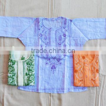 Indian Kids Traditional Cotton Kurta Top Tunic Embroidery Work Kurti