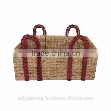 Artex Nam An Water Hyacinth Baskets with 4 Handles / Best-selling Storage Baskets in Viet Nam