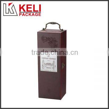 High quality customized MDF wooden wine box with handle