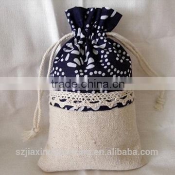 Lace Jute Drawstring bag, Cosmetic Packaging Bag