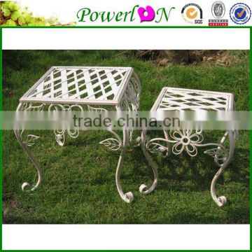 Discounted Classic Antique Design S/2 Wrought Iron Plant Stand Garden Ornament For Decking Patio I26M TS05 G00 X00 PL08-5064