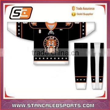 Stan Caleb hot style 100% polyester quick dry sublimation printing custom ice hockey wear