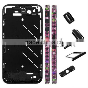 Oem factory and workmanship diamond luxury middle plate for iPhone 4s