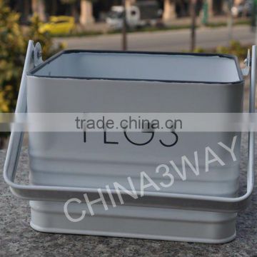 Unique galvanized iron square ice bucket