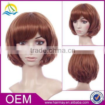 High quality brown blond pink Synthetic lace hair wig bob women short cheap wigs