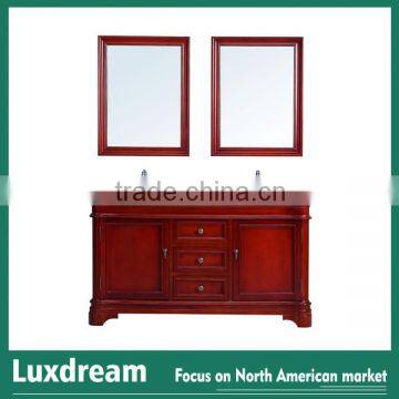 60" Classic free standing bathroom vanity wooden stain finish