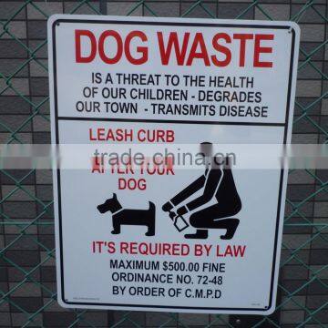 American dog waste plastic sign board