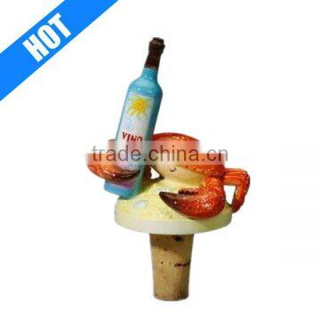 customized hand painted resin animal wine stopper for sale