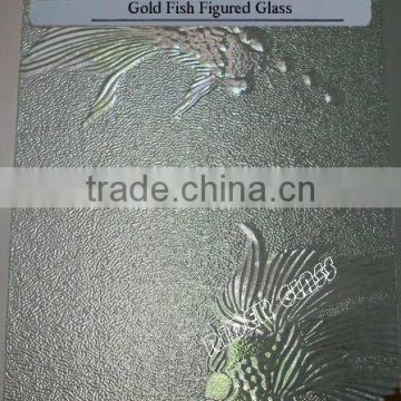 3-8mm ISO & CE Accredited GoldFish Figured Glass