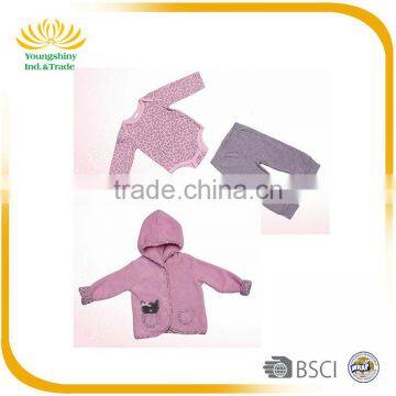 High quality 3pcs custom warm winter baby clothes