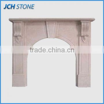 Free-standing nature marble stone electric fireplace tv stand