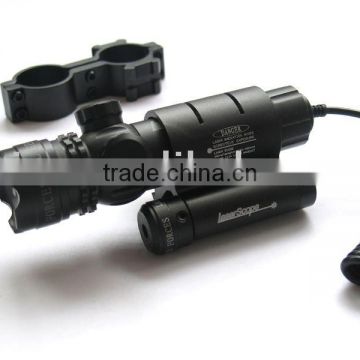 Green laser sight with mounted red laser scope combo