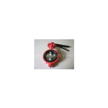 Red 2 Inch - 12 Inch Indstrial Butterfly Valves for Water , Air , Steam PN 16 PN25