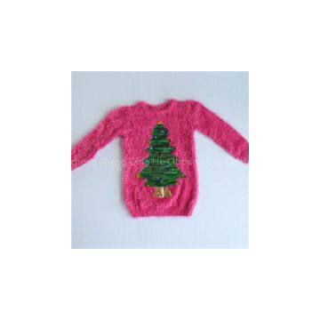 Sequined Tree Christmas Sweater For Girls