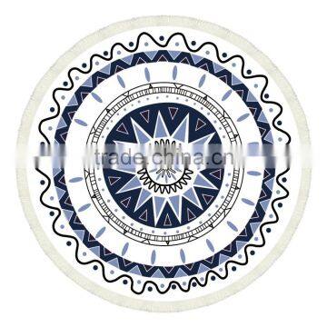 Digital print custom design velour cotton export USA 150cm diameter round towel for beach people