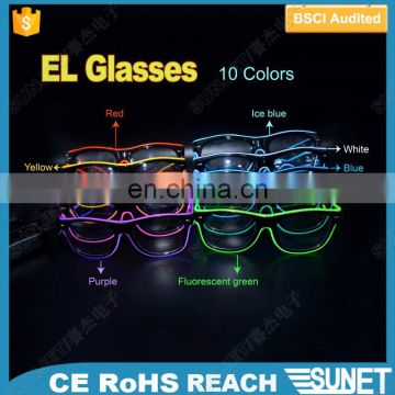2017 new products colorful led lights glow in the dark glasses