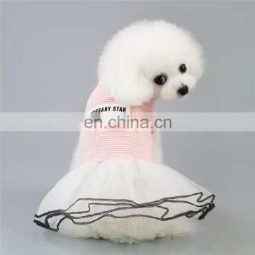 Spring and summer new style pets clothes dog clothes Pet Striped skirt