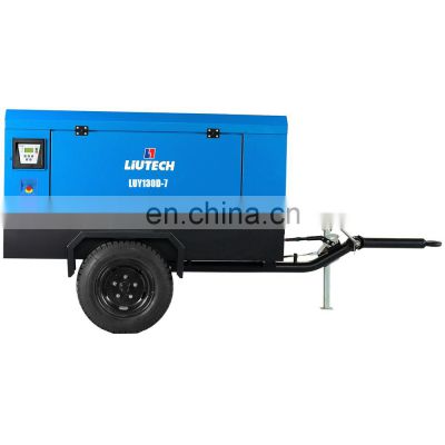 2019 New Arrival 7bar Liutech 90kW Electric Portable Screw Air Compressor For Tunneling Concrete Shot