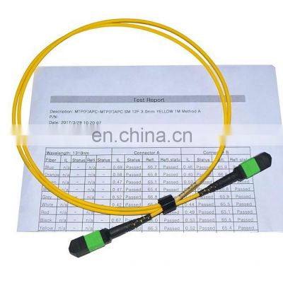 Factory price 8 12 24 fibers fiber optic MTP MPO patch cable