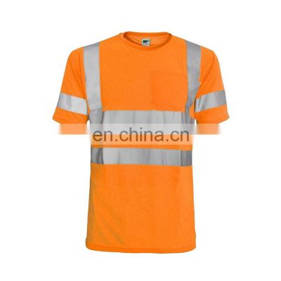Custom high quality cheap construction uniforms short shirt short sleeve reflective road safety t shirt
