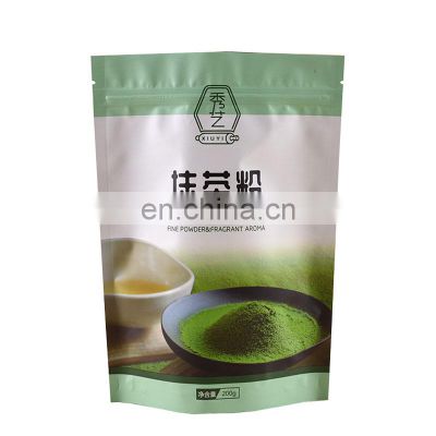 MATCHA Tea Powder Packaging Pouches Food Zipper Lock Stand Up Plastic Bags