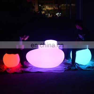 led ball light outdoor /waterproof rechargeable 16 color changing outdoor led stone shape solar garden lights balls white