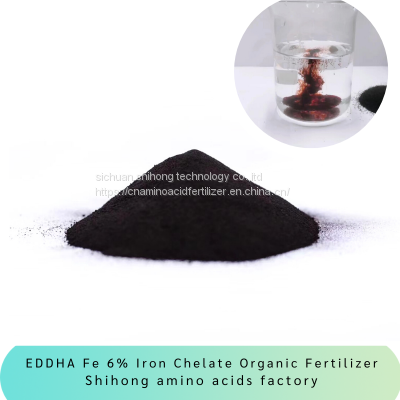 EDDHA Fe 6% Iron Chelate organic Fertilizer for Soil Condition pH3-12 O-O 4.8 CAS 16455-61-1