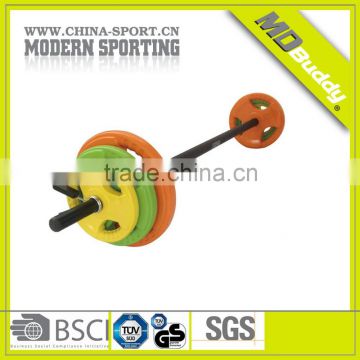 high quality color aerobic rubber barbell sets