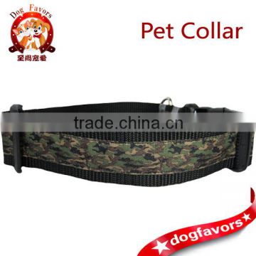 Camo Dog Collars, 1.5 inch wide, available in 4 sizes, tan, green, brown, camouflage, black, small, medium, large, ribbon, nylon