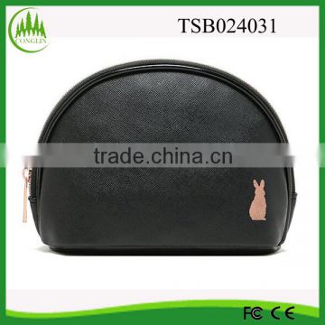 wholesale Yiwu multi-functional black cosmetic bag with rabit pattern