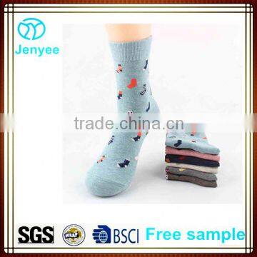 Woman plain merceized cotton crew sock