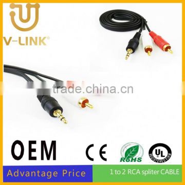 Gold plated 3.5mm headphone jack y splitter audio adapter cable audio cable voice box/computer