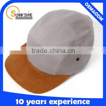 Custom Suede Flat Brim 5 Panel Caps And Hats