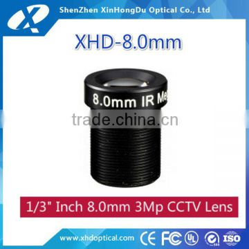 High Precision 1/3 CCTV board lens 8mm F2.0 M12X0.5