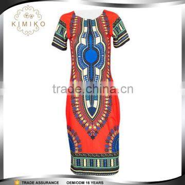 Fashion Summer Sexy African Traditional Print Dashiki Dress With Bodycon