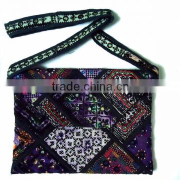 Purple clutch purse Hand Embroidered Banjara clutch bag