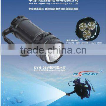 the most professional diving light,hid lamp,55w,5500lm,piezo switch system,banana connector charger,9000mah liion attery pack,20