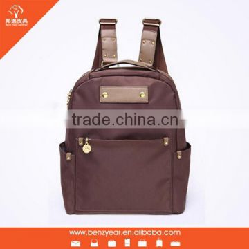 Golden Metal Excellent Material Nylon Backpack Bag, PU backpack, Custom Back pack