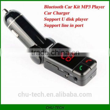 Bluetooth Car FM Transmitter MP3 Player Car Kit with LED Display Dual USB 2A Line-in Port Car Charger