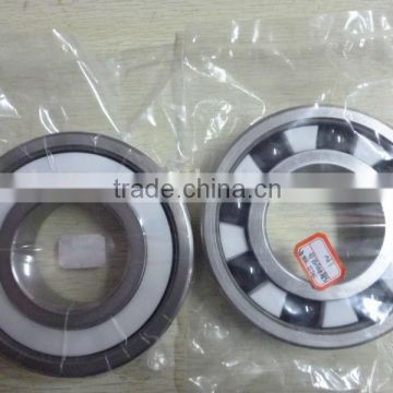 stainless steel outer ring Si3N4 ceramic ball PTFE cage hybrid ceramic bearing 6313