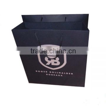 Hot stamping Black Bag,Black Bag with matt lamination,Jeans Paper Bag
