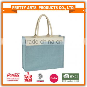 sedex audit factory dyed color jute eco bag with string handles
