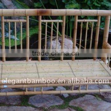 bamboo garden bench with arm