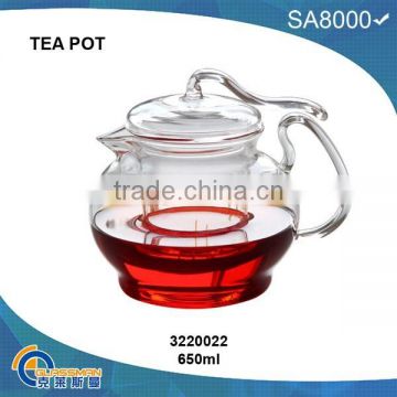 TP022(500ML),heat resistant glass teapot