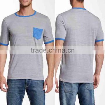 T-shirts in Bulk Men's Short Sleeve Plain Dyed Solid Color Trends T-shirts with Pocket Plain White T-shirts