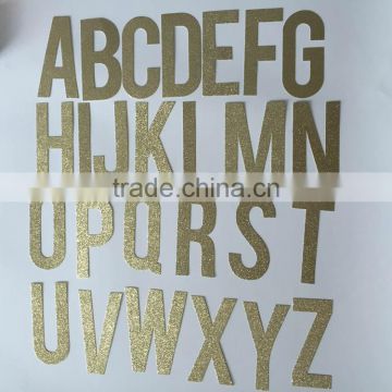 security gold glitter letter,glitter paper cutting alphabet