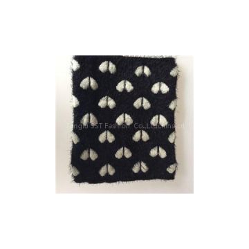 Fashion solid color kid heart jacquard knitted snood manufacturers